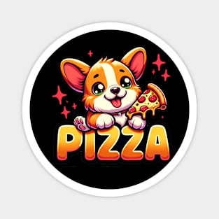 Funny Pizza Cute Corgi Dog Lover Magnet